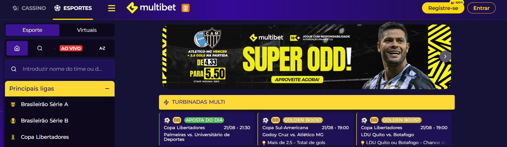 Site da multibet com opções de apostas como o exemplo de menos 5.5 gols