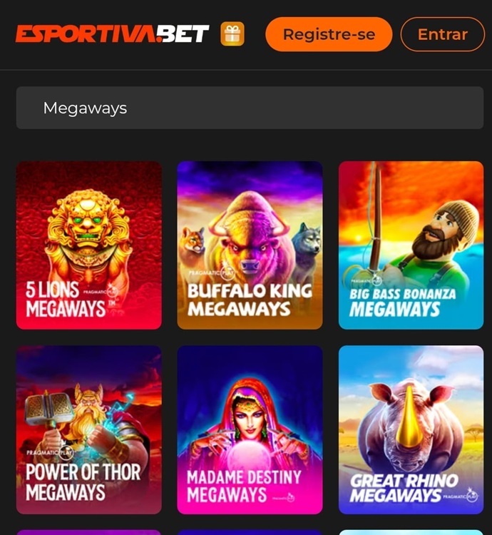 casino megaways da esportiva bet com jogos disponiveis