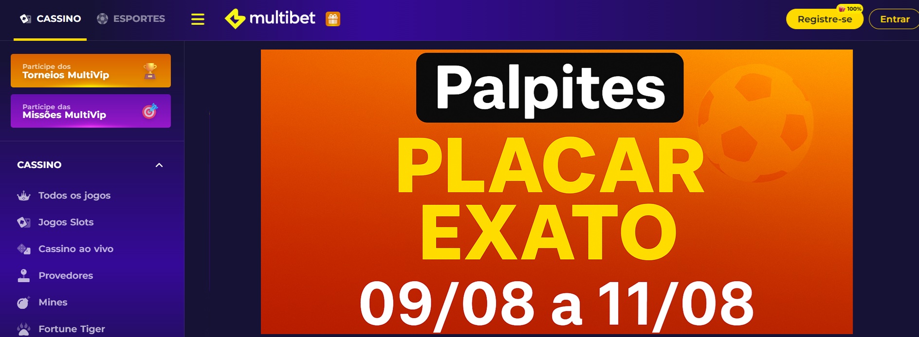 Placar exato de hoje a amanha