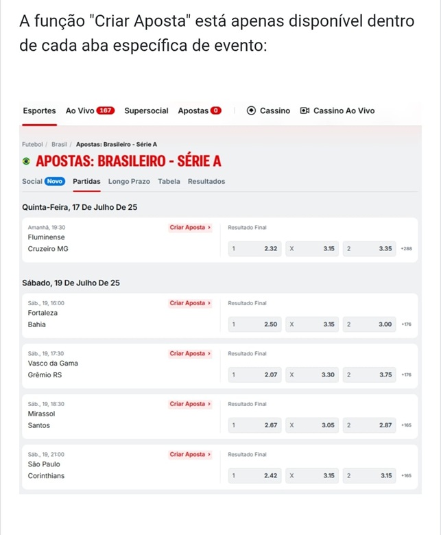 funcao criar aposta da superbet explicada pela plataforma