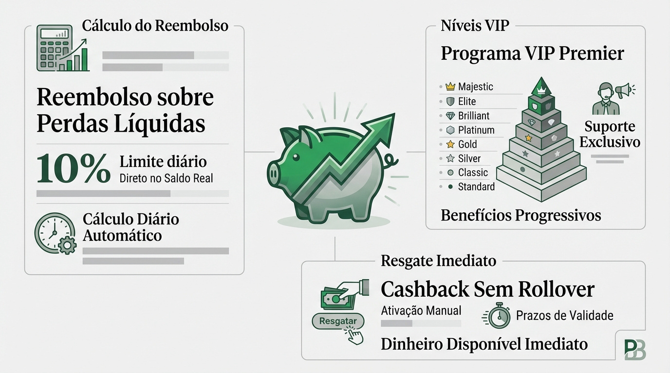 Interface do programa de fidelidade e cashback da BetBoom